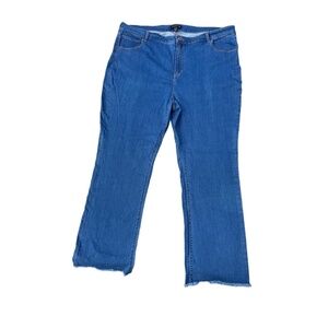 Susan Graver Jeans Womens Size 24 Plus Medium Blue Denim Frayed Hem Casual